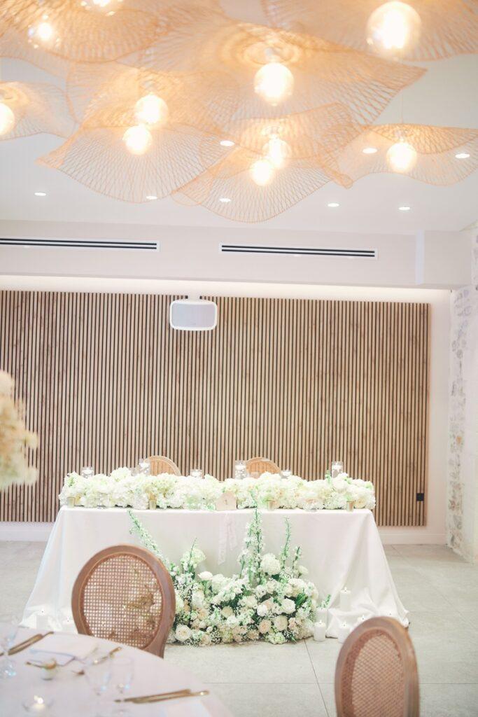 Décoration salle mariage en provence - blanc et dorée
